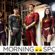 Zachary Levi, Adam Brody, Meagan Good, Ross Butler, D. J. Cotrona, and Grace Fulton on the set of Shazam! Fury of the Gods.